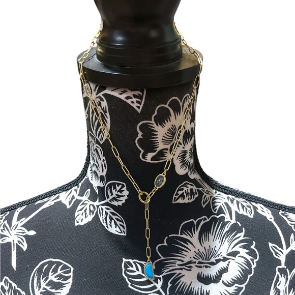 Madewell Stone Collection Green Apophyllite & Reconstituted Turquoise Necklace - Picture 2 of 4